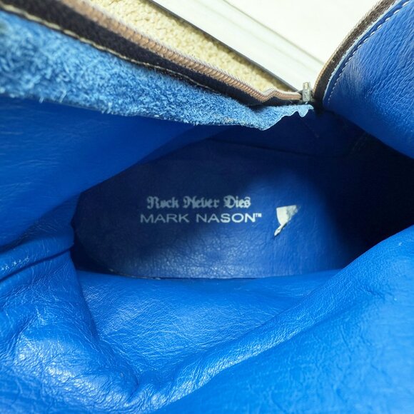 Mark Nason Brown Leather Brogue Ankle Boots Men's Size 11 Side Zip Made in Italy - Picture 11 of 12